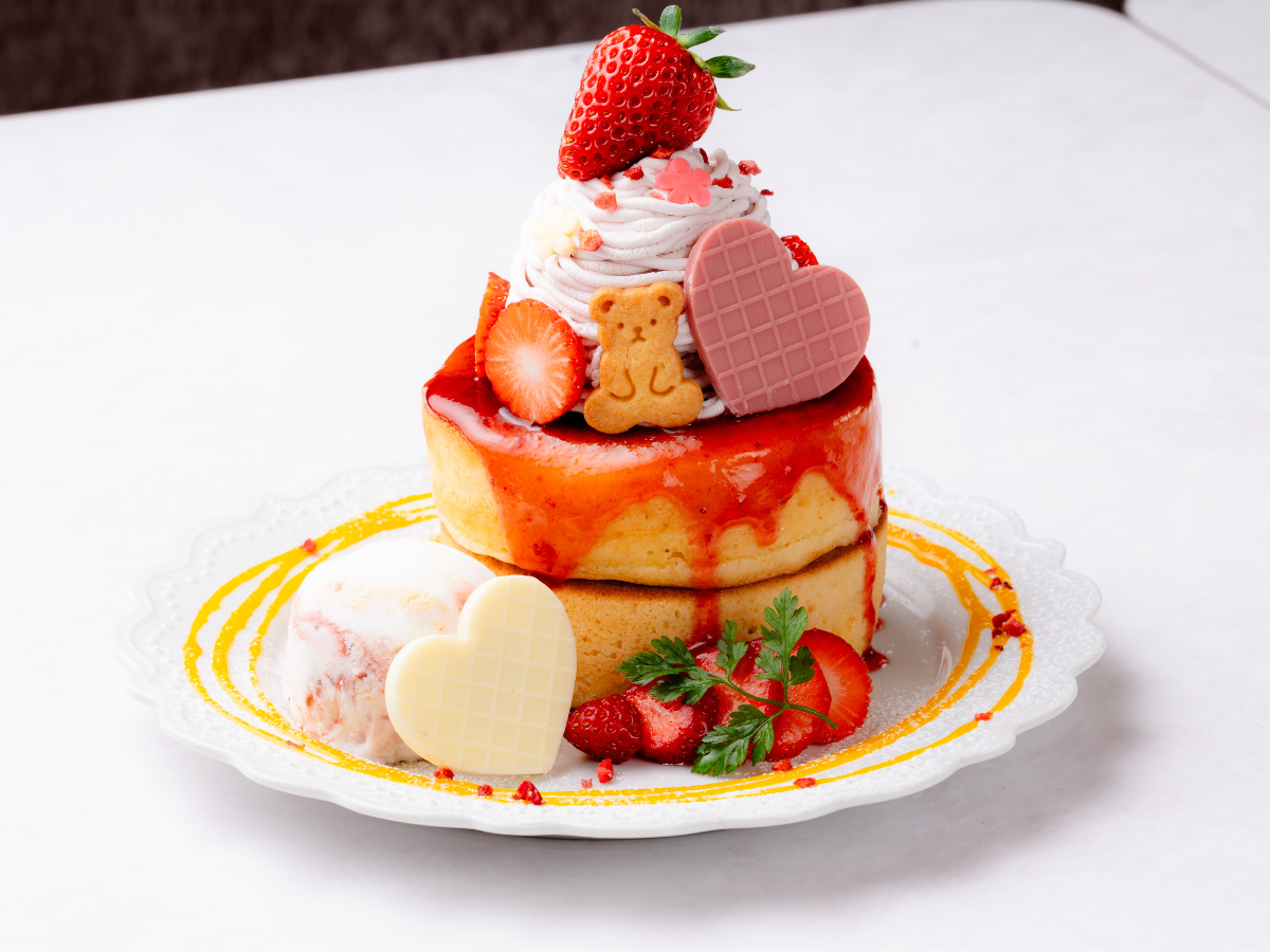 恋するくまの苺モンブランホットケーキ